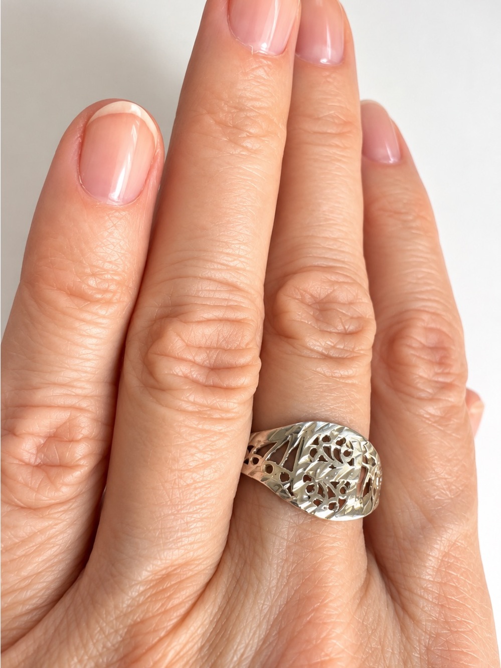 925 Vintage Sterling Silver Tree of Life Statement Ring - Size 9